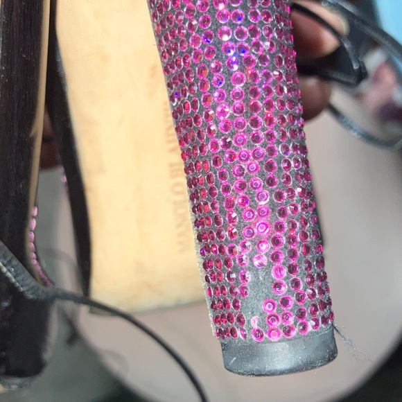 Manolo blahnik black and Pink Women's Lace-Up Heels - Picture 8 of 13